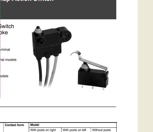 Omron D2HW-C282MR Switch